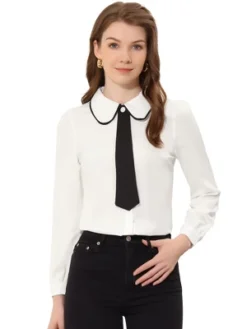 Allegra K Work Office Shirt For Women's Long Sleeve Button Up Peter Pan Collar Blouse 12 Allegra K Work Office Shirt For Women's Long Sleeve Button Up Peter Pan Collar Blouse -Dresses City Shop GUEST 015696f6 0835 4ad7 ba7a 11f95c1a6bd3