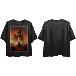 DC COMICS The Batman Movie Poster Ladies Cropped Black Graphic Tee -Dresses City Shop GUEST 02f2e8d3 d52d 4dcc 9f80 b79337b18bd0