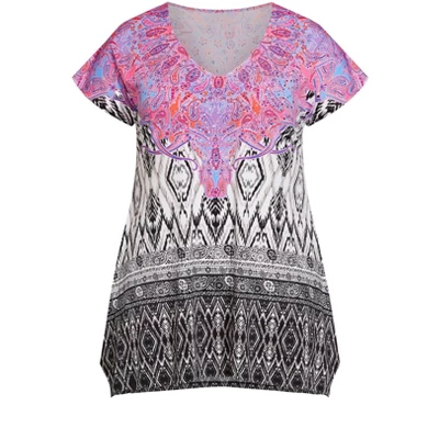 Women's Plus Size Bonnie Bling Tunic - White | AVENUE STUDIO 4 Women's Plus Size Bonnie Bling Tunic - White | AVENUE STUDIO - Image 2