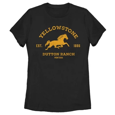 Women's Yellowstone Blue Horse Dutton Ranch Montana Est. 1886 T-Shirt 6 Women's Yellowstone Blue Horse Dutton Ranch Montana Est. 1886 T-Shirt - Image 4