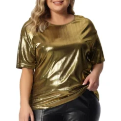 Agnes Orinda Women's Plus Size Metallic Holographic Concert Carival Party Blouse 13 Agnes Orinda Women's Plus Size Metallic Holographic Concert Carival Party Blouse -Dresses City Shop GUEST 067da9cf 28ed 4e7b acd3 6974d838af95