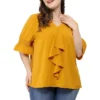Agnes Orinda Women' S Plus Size V Neck Ruffle Smocked Sleeve Blouses 2 Agnes Orinda Women' S Plus Size V Neck Ruffle Smocked Sleeve Blouses -Dresses City Shop GUEST 0e085301 d466 4e17 ad39 0b0eaa754946