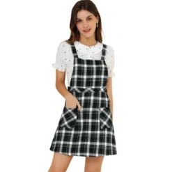 Allegra K Women's Plaid Tartan Button Decor A-Line Pinafore Overall Dress 21 Allegra K Women's Plaid Tartan Button Decor A-Line Pinafore Overall Dress -Dresses City Shop GUEST 10b25233 736f 4d82 aa28 6ba96f803e2d