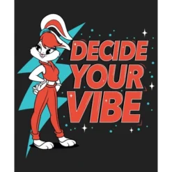 Looney Tunes Lola Bunny Decide Your Vibe Women's Black Graphic Tee