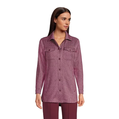 Lands' End Women's Sweater Fleece Long Shirt Jacket Shacket 4 Lands' End Women's Sweater Fleece Long Shirt Jacket Shacket - Image 2
