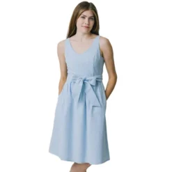 Hope & Henry Womens' A-Line Dress With Waist Sash -Dresses City Shop GUEST 15deabfb 8850 469a 841d 29939fecdba3