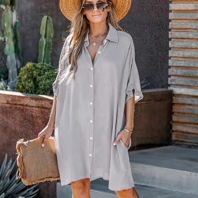 Women's Button Front Mini Shirt Dress - Cupshe 6 Women's Button Front Mini Shirt Dress - Cupshe - Image 4