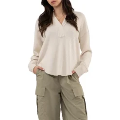 August Sky Women's Collared Long Sleeve Knit Top -Dresses City Shop GUEST 17aaace3 f078 474d a68d bfc5d145d11f