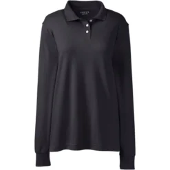 Lands' End School Uniform Women's Long Sleeve Interlock Polo Shirt -Dresses City Shop GUEST 1895b886 03b3 45bf 8229 97abbbc36d9f