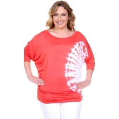 Women's Plus Size Tie Dye Tunic Top - White Mark -Dresses City Shop GUEST 1aa2defd b4d3 40a3 9456 60412ede8cfe
