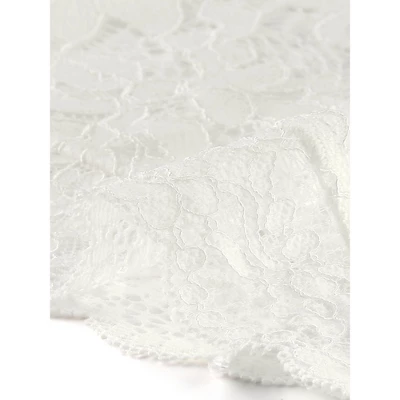 Allegra K Women's Elegant Short Sleeve Sheer Floral Lace Shrug Blouses 7 Allegra K Women's Elegant Short Sleeve Sheer Floral Lace Shrug Blouses - Image 5