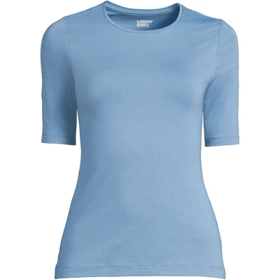 Lands' End Women's Elbow Sleeve Lightweight Jersey Crew Neck Top 8 Lands' End Women's Elbow Sleeve Lightweight Jersey Crew Neck Top - Image 6