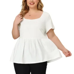 Agnes Orinda Women's Plus Size Ribbed Peplum Babydoll Short Sleeve Summer Blouses 17 Agnes Orinda Women's Plus Size Ribbed Peplum Babydoll Short Sleeve Summer Blouses -Dresses City Shop GUEST 1daf04f4 5b5e 4368 bc7f cfb8091dca1b