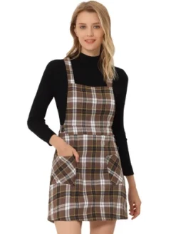 Allegra K Women's Plaid Tartan Button Decor A-Line Pinafore Overall Dress 24 Allegra K Women's Plaid Tartan Button Decor A-Line Pinafore Overall Dress -Dresses City Shop GUEST 1e92c798 5ddd 41f5 9351 1a33d4644733