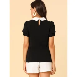 Allegra K Women's Vintage Peter Pan Collar Contrast Puff Short Sleeve Blouse 22 Allegra K Women's Vintage Peter Pan Collar Contrast Puff Short Sleeve Blouse -Dresses City Shop GUEST 1f866572 f1ab 46c3 9958 f328684a93ca