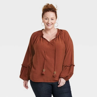 Women's Balloon Long Sleeve Blouse - Knox Rose™ 7 Women's Balloon Long Sleeve Blouse - Knox Rose™ - Image 5