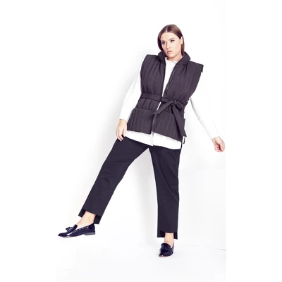 Women's Plus Size Sleek Tie Vest - Steel | REFINITY 6 Women's Plus Size Sleek Tie Vest - Steel | REFINITY - Image 4