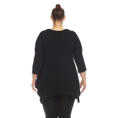 Plus Size Empire Cut V-Neck Tunic Top 4 Plus Size Empire Cut V-Neck Tunic Top - Image 2