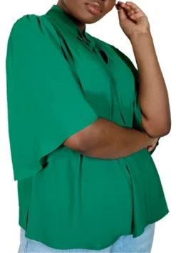 ELOQUII Women’s Plus Size Bow Blouse With Flutter Sleeve -Dresses City Shop GUEST 23792f04 bb51 42a2 be9f 8b2f1e901305