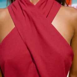 Women's Crisscross Halter Mini Dress - Cupshe -Dresses City Shop GUEST 24c570c0 22a3 4f88 9a19 95a79278dc87