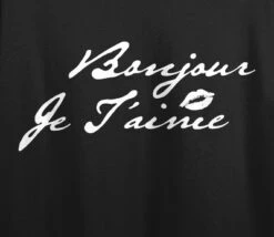 Bioworld "Bonjour Je T'aime" Women's Black Graphic Crop Tee