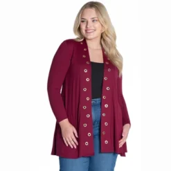 Womens Plus Size Long Sleeve Mid Thigh Open Front Cardigan -Dresses City Shop GUEST 26ad8786 b5b9 41cd bb3a 16ff46263ea6