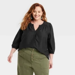 Women's 3/4 Sleeve V-Neck Blouse - Knox Rose™ -Dresses City Shop GUEST 29abc7c4 db15 4a77 bc50 8632f91b1318