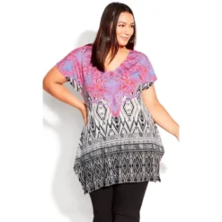 Women's Plus Size Bonnie Bling Tunic - White | AVENUE STUDIO 14 Women's Plus Size Bonnie Bling Tunic - White | AVENUE STUDIO -Dresses City Shop GUEST 2ab1a462 36c1 4e6f 9215 ec2f21ffc3e3