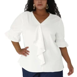 Agnes Orinda Women' S Plus Size V Neck Ruffle Smocked Sleeve Blouses 24 Agnes Orinda Women' S Plus Size V Neck Ruffle Smocked Sleeve Blouses -Dresses City Shop GUEST 2ab452f3 aa3f 40e0 bf9b 0274cae3dc03