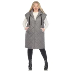 Plus Size Diamond Quilted Hooded Puffer Vest-White Mark 18 Plus Size Diamond Quilted Hooded Puffer Vest-White Mark -Dresses City Shop GUEST 2b15248b 057c 415f bfa1 8f765276139d