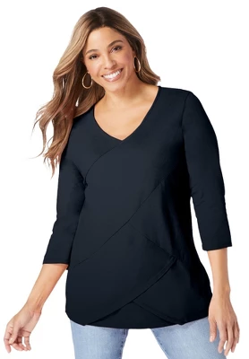 Jessica London Women’s Plus Size Layered Knit Top 7 Jessica London Women’s Plus Size Layered Knit Top - Image 5
