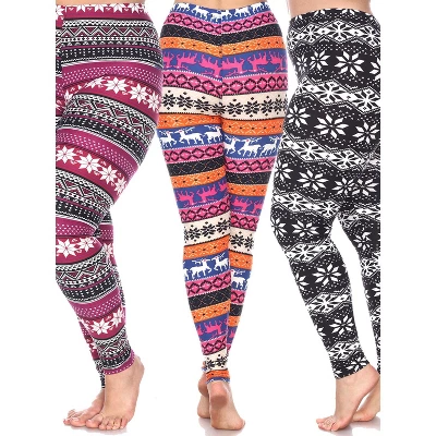 Women's Pack Of 3 Plus Size Leggings - One Size Fits Most Plus - White Mark 11 Women's Pack Of 3 Plus Size Leggings - One Size Fits Most Plus - White Mark - Image 9