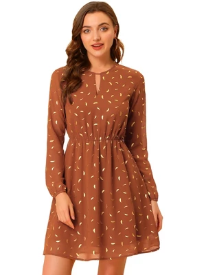 Allegra K Women's Choker V Neck Vintage Flared Gilding Metallic Shiny Star A-Line Dress 19 Allegra K Women's Choker V Neck Vintage Flared Gilding Metallic Shiny Star A-Line Dress - Image 17