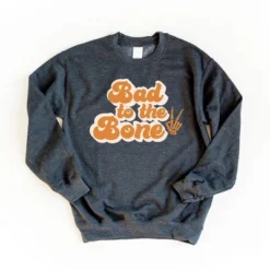 Simply Sage Market Women's Graphic Sweatshirt Bad To The Bone Hand -Dresses City Shop GUEST 2f1c946f 7b5a 4691 ace8 3fff9225386f