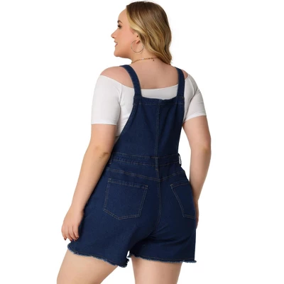 Agnes Orinda Women's Plus Size Outfits Fashion Overalls Denim Ripped Raw Hem Shortalls 5 Agnes Orinda Women's Plus Size Outfits Fashion Overalls Denim Ripped Raw Hem Shortalls - Image 3