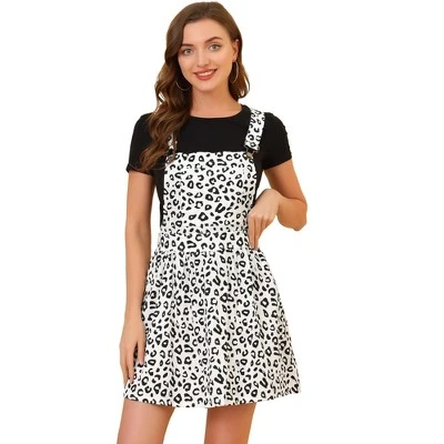 Allegra K Women's Pattern Overall Adjustable Shoulder Suspender Straps Mini Skirt 12 Allegra K Women's Pattern Overall Adjustable Shoulder Suspender Straps Mini Skirt - Image 10