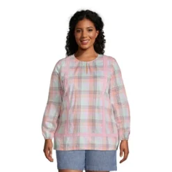 Lands' End Women's Cotton Long Sleeve Split Neck Tunic Top -Dresses City Shop GUEST 355a5318 fd74 4cf4 901d e5bd576e8aaa