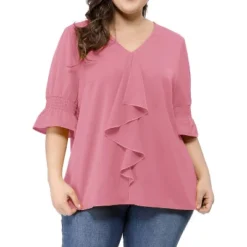 Agnes Orinda Women' S Plus Size V Neck Ruffle Smocked Sleeve Blouses 27 Agnes Orinda Women' S Plus Size V Neck Ruffle Smocked Sleeve Blouses -Dresses City Shop GUEST 36cd3178 bde0 4bd9 8182 58e4f9a14619