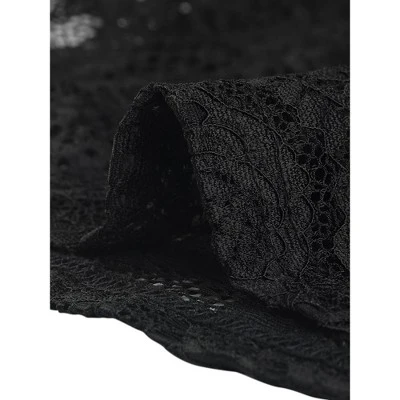 Allegra K Women's See Through Long Sleeve Turtleneck Sheer Floral Lace Blouse 7 Allegra K Women's See Through Long Sleeve Turtleneck Sheer Floral Lace Blouse - Image 5