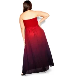 Women's Plus Size Ombre Lust Maxi Dress - Ruby | CITY CHIC