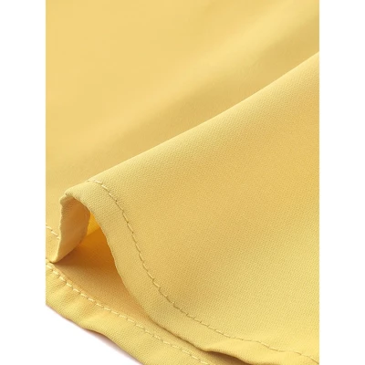 Allegra K Women's Sweet Peter Pan Contrast Collar Short Sleeves Button Up Blouse Tops 7 Allegra K Women's Sweet Peter Pan Contrast Collar Short Sleeves Button Up Blouse Tops - Image 5