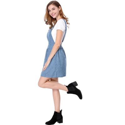 Allegra K Women's Pattern Overall Adjustable Shoulder Suspender Straps Mini Skirt 4 Allegra K Women's Pattern Overall Adjustable Shoulder Suspender Straps Mini Skirt - Image 2