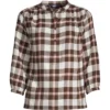 Lands' End Women's Flannel 3/4 Sleeve Smocked Shoulder Popover Shirt -Dresses City Shop GUEST 43774646 65d0 4664 aee1 71999183123e