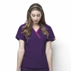 Wink Charlie-Women's Y-Neck Fashion Scrub Top -Dresses City Shop GUEST 450ba2cd 6aa8 48a6 babe 490e5c207552