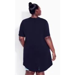 Women's Plus Size Kaylie Hi Lo Top - Navy | AVENUE