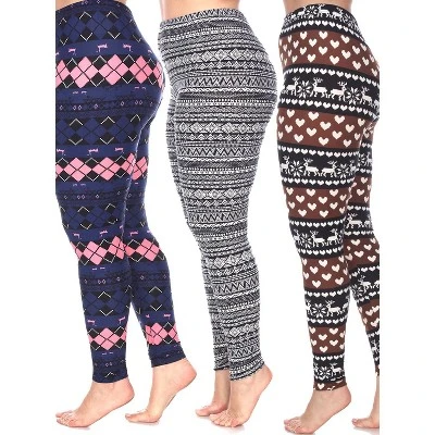 Women's Pack Of 3 Plus Size Leggings - One Size Fits Most Plus - White Mark 22 Women's Pack Of 3 Plus Size Leggings - One Size Fits Most Plus - White Mark - Image 20