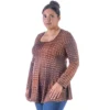 24seven Comfort Apparel Brown Scoop Neck Long Sleeve Plus Size Tunic Top -Dresses City Shop GUEST 4793674f 0705 4fa3 97ee fe7d8151899e