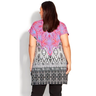 Women's Plus Size Bonnie Bling Tunic - White | AVENUE STUDIO 3 Women's Plus Size Bonnie Bling Tunic - White | AVENUE STUDIO