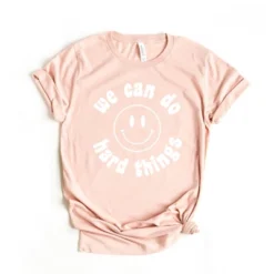 Simply Sage Market Women's We Can Do Hard Things Smiley Face Short Sleeve Graphic Tee -Dresses City Shop GUEST 49505073 9de0 46d9 9a91 7a30a9373992