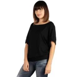 24seven Comfort Apparel Loose Fit Dolman Top With Wide Sleeves